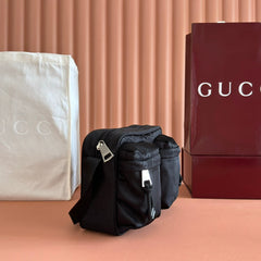 GUCCI NEXUS SMALL CROSSBODY BAG 37 IN BLACK NYLON