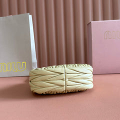 WANDER MATELASSÉ NAPPA MINI BAG 18 IN LIGHT OLIVE GRAY LAMBSKIN