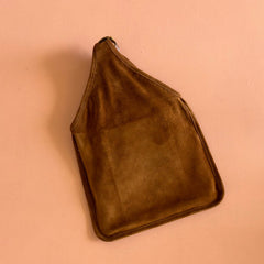 SUEDE BAG WITH TRICK 37 DARK BROWN