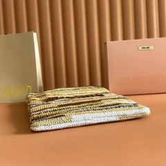 CROCHET TOTE BAG 38 IN NATURAL RAFFIA