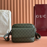 GUCCI 25S SHOULDER CROSSBODY BAG 23 CM IN MOSS GREEN CALFSKIN