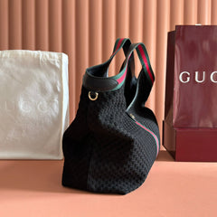 GUCCI 25S GIGLIO LARGE TOTE BAG 60 CM IN BLACK CANVAS