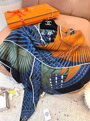 HERMES 25S SCARF 140 IN CASHMERE SILK 854526