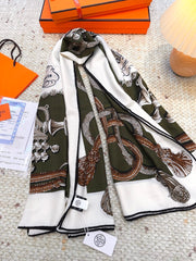 HERMES 25S SCARF 140 IN CASHMERE SILK 854538