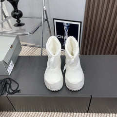BALENCIAGA 25S ALASKA ANKLE BOOTS HIGH HEEL IN WHITE FABRIC STYLE 1