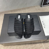 ALAIA WOVEN FLAT SHOES IN BLACK CALFSKIN STYLE 5