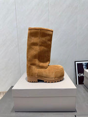 BALENCIAGA 25S BOOTS PLATFORM HEEL IN BROWN SUEDE STYLE 4