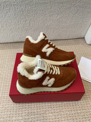 VIV' RUN SNEAKER IN BROWN SUEDE AND SHEARLING