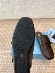 DOUBLE MONK MULES IN WALNUT BROWN CALFSKIN