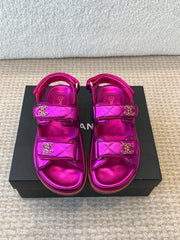 DAD SANDAL IN MAGENTA PURPLE SHEEPSKIN