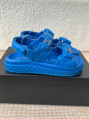 DAD SANDAL IN COBALT BLUE CALFSKIN