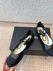 MARY JANE BALLERINA IN BLACK LAMBSKIN