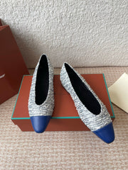 BALLET IN BLUE TWEED MIX LAMBSKIN