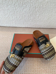 BUBBLE IN MULTICOLOR RAFFIA GOLD HARDWARE