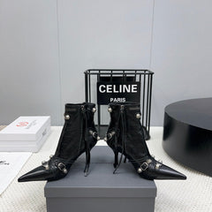 CAGOLE HIGH BOOTS IN BLACK LAMBSKIN