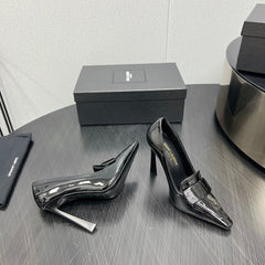 D'ORSAY PUMPS IN BLACK GLOSSY CALFSKIN