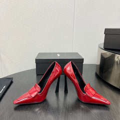 D'ORSAY PUMPS IN RED GLOSSY CALFSKIN