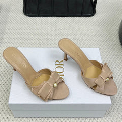 HIGH ADIORABLE MULE IN BISQUE BEIGE FABRIC