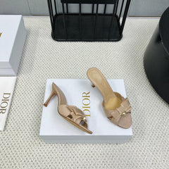 HIGH ADIORABLE MULE IN BISQUE BEIGE FABRIC