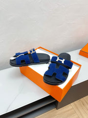 CHYPRE SANDAL AZURE SUEDE WITH H BUCKLE