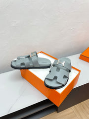 CHYPRE SANDAL PASTEL BLUE LAMBSKIN WITH H BUCKLE