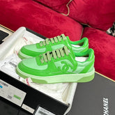 TRAINERS IN LIGHT GREEN SHINY CALFSKIN