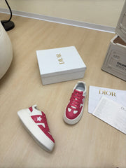 STAR PLATFORM SNEAKER IN WHITE MIX RED PINK CALFSKIN