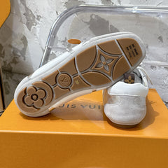 SNEAKERINA TRAINERS IN SILVER-TONE CALFSKIN AND SUEDE