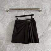 Loewe Draped Skirt Brown Polyester Fiber
