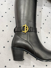 JUSTINE BOOT 6 CM IN BLACK CALFSKIN