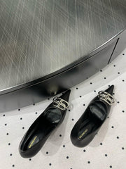 HEELED PUMPS 65 MM IN BLACK SMOOTH LAMBSKIN SILVER HARDWARE