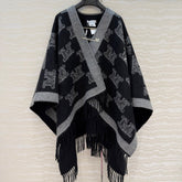 MAX MARA 25S FRINGED KNIT CAPE 163