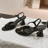 HIGH HEELS SANDAL IN BLACK LAMBSKIN