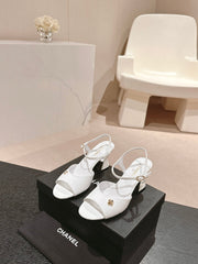 HIGH HEELS SANDAL IN WHITE LAMBSKIN