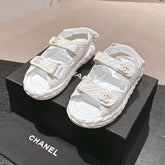 CC DAD SANDALS IN WHITE CALFSKIN