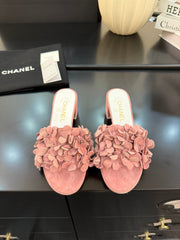 MID HEEL 45 MM MULE IN PEACH PINK SUEDE