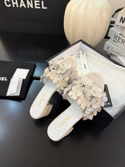 MID HEEL 45 MM MULE IN WHITE CALFSKIN