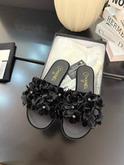 FLAT MULE 15 MM IN BLACK VELVET