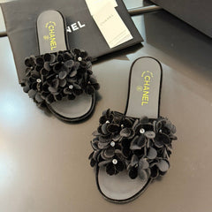 FLAT MULE 15 MM IN BLACK VELVET