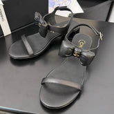 FLAT SANDALS 5 MM IN BLACK CALFSKIN