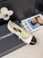 MARY JANE PUMPS 55 MM IN WHITE MIX BLACK LAMBSKIN