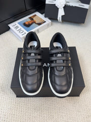 SNEAKERS WITH THREE STRAPS IN BLACK CALFSKIN