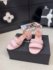 25C Sandal 45mm Open Heel Pink Lambskin 233489
