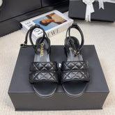25C Sandal 45mm Open Heel Black Lambskin 233491