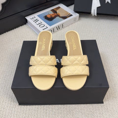 CC 25C Mule Sandal 45mm Open Heel Beige Lambskin 233493