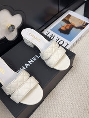 CC 25C Mule Sandal 45mm Open Heel White Lambskin 233495