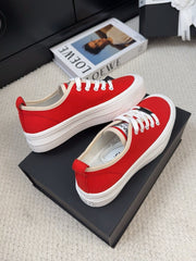 TRAINERS SHOES IN ORANGE RED FABRIC