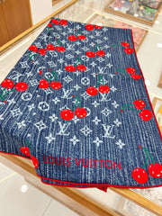 LV SCARF 135 CM IN WOOL MIX SILK 735872