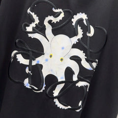 Loewe Octopus Print Embroidered Short-sleeved T-shirt Black Cotton
