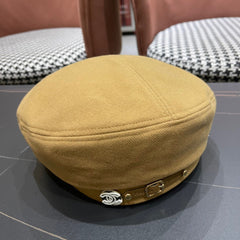 BERET HAT IN PEANUT BROWN FABRIC 419383